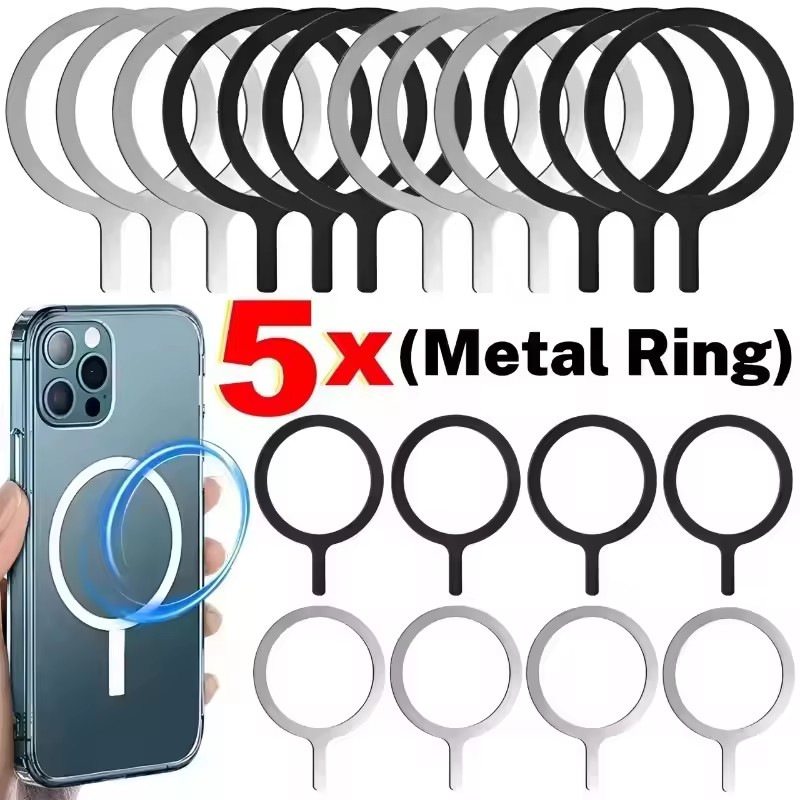 Wireless Charger - حلقة معدنية مغناطيسية عالمية من الفولاذ