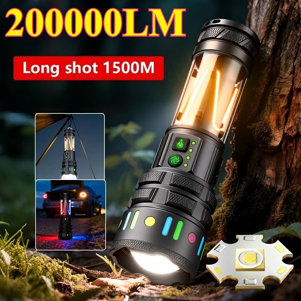 Power Bank - مصباح يدوي LED قوي فائق السطوع