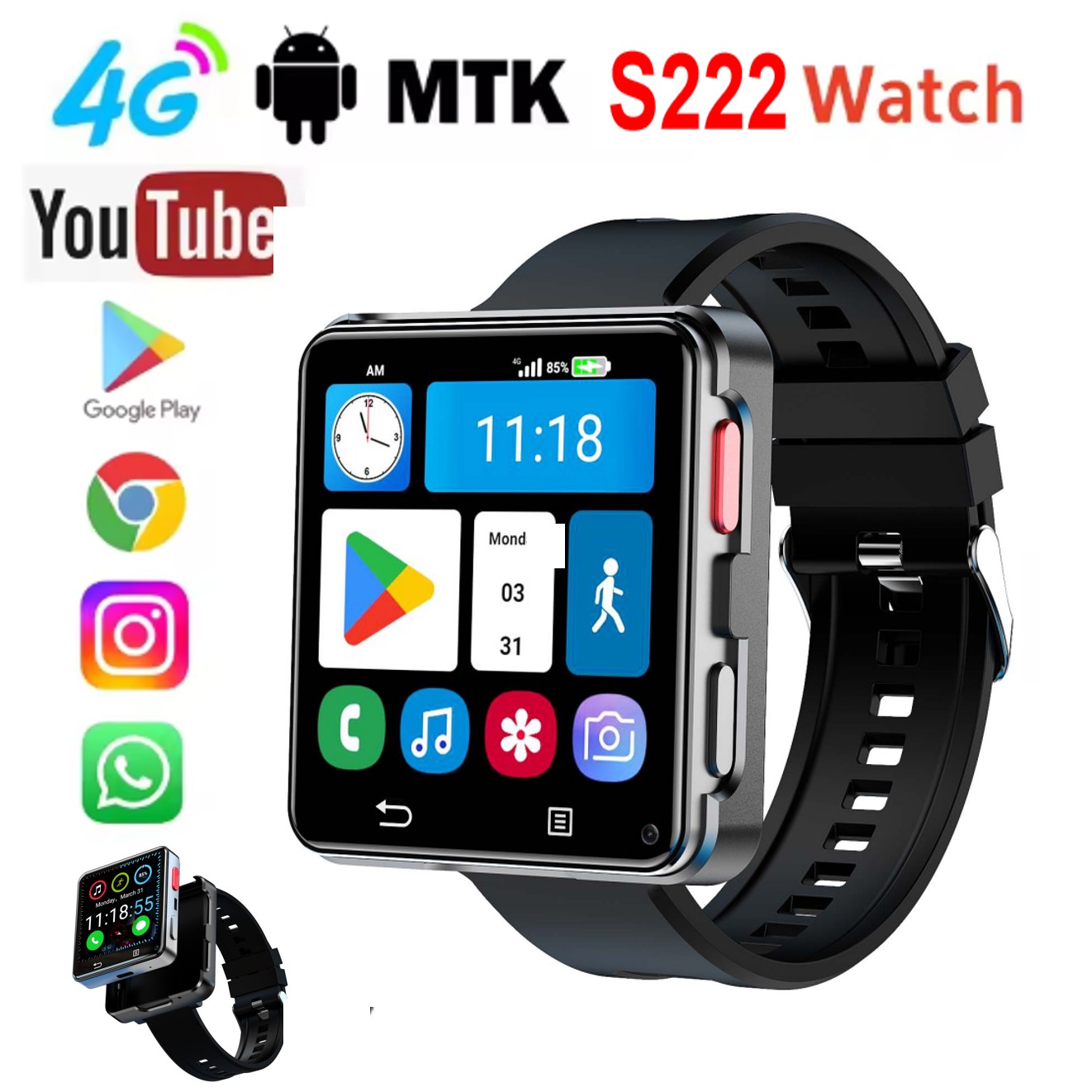 Smart Watch - ساعة ذكية S222 تدعم بطاقة SIM