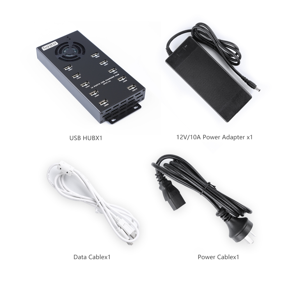 موزع USB سريع الشحن بـ 10 مناف - مراجعة Usb Hub وسعره